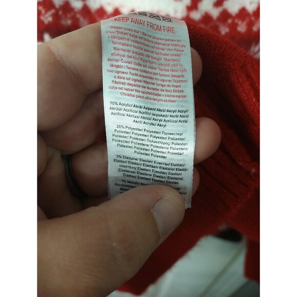 Destination Girls Woman S* Reindeer Red Christmas Sweater Mock Neck Pullover - Picture 8 of 9